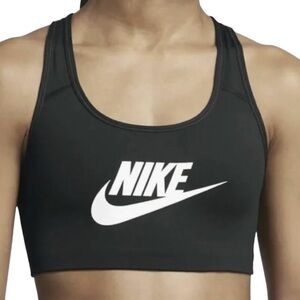 Nike Pro Classic Sports Bra Black with White Logo Size Medium
